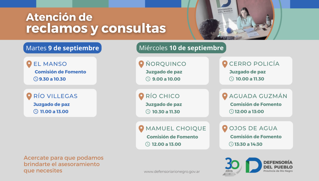 La Defensoría del Pueblo atenderá en la zona andina y región sur
